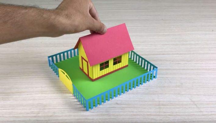cách làm ngôi nhà bằng giấy carton